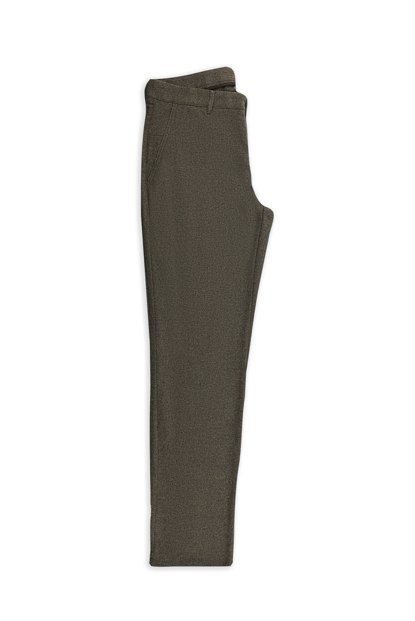 Orta Kahve 7 Drop Slim Fit Dar Kesim Yünlü Yandan Cepli Klasik Flanel Pantolon