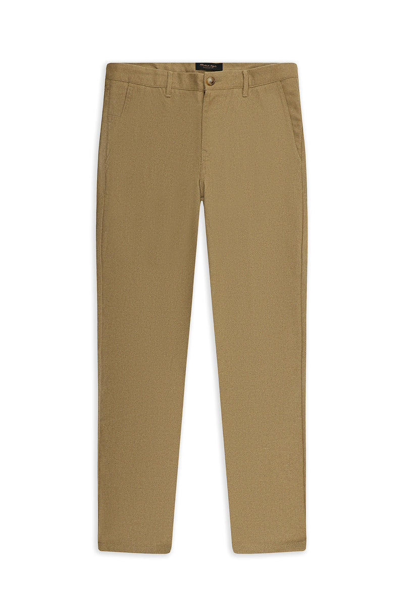 Camel 7 Drop Slim Fit Dar Kesim Yünlü Yandan Cepli Klasik Flanel Pantolon