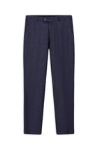 Koyu Lacivert Regular Fit Desenli Yünlü Flanel Klasik Pantolon