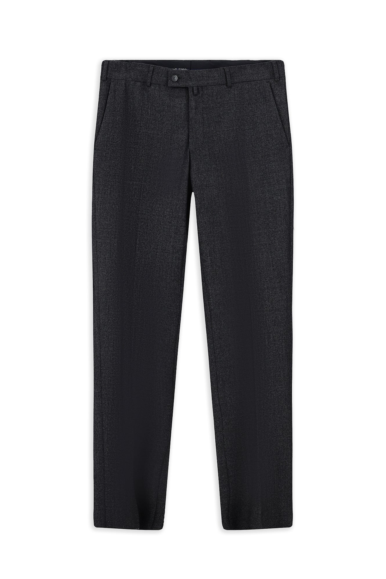 Orta Antrasit Regular Fit Desenli Yünlü Flanel Klasik Pantolon