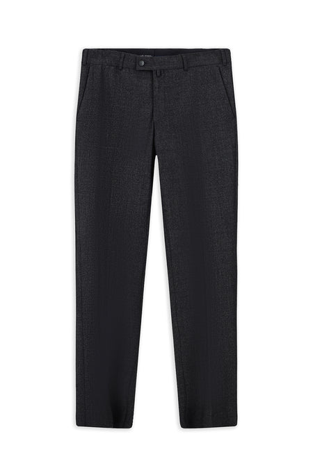 Orta Antrasit 6 Drop Regular Fit Standart Kesim Desenli Yünlü Flanel Klasik Pantolon