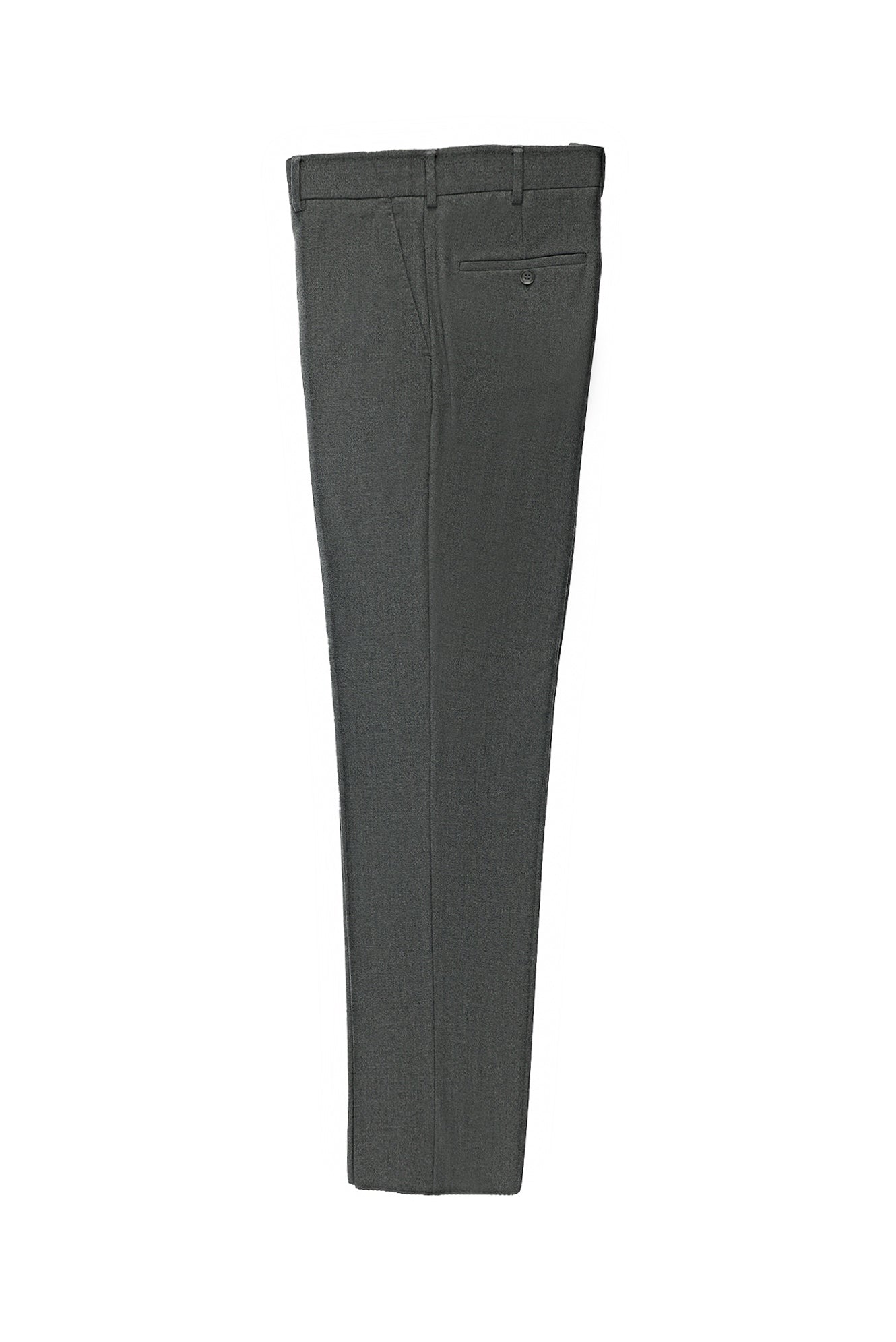 Aç?k Füme 4 Drop Relaxed Fit Rahat Kesim Yünlü Flanel Klasik Kuma? Pantolon-Abdullah Ki??l?