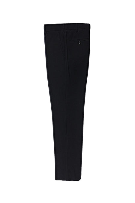 Koyu Lacivert 6 Drop Regular Fit Standart Kesim Yünlü Flanel Klasik Kuma? Pantolon-Abdullah Ki??l?