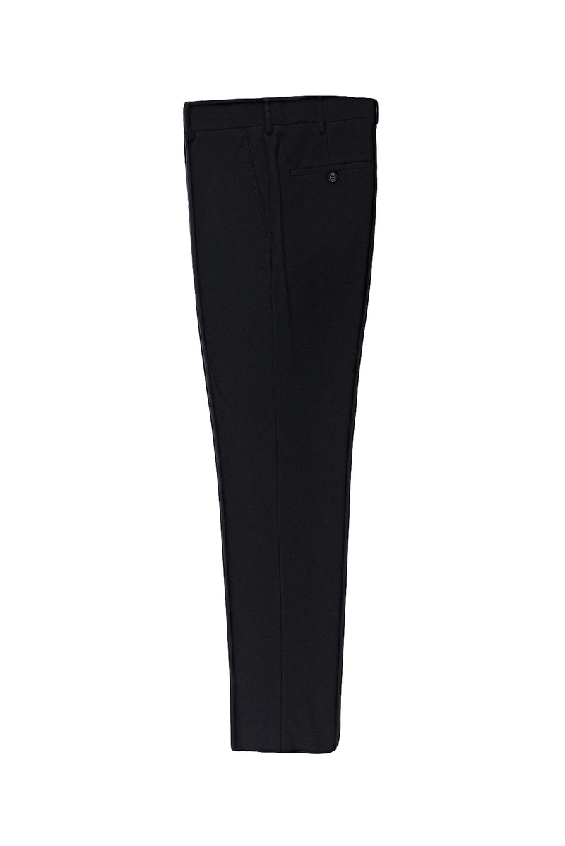 Koyu Lacivert 6 Drop Regular Fit Standart Kesim Yünlü Flanel Klasik Kuma? Pantolon-Abdullah Ki??l?