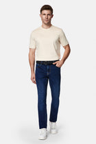 Koyu Mavi  Slim Fit Dar Kesim 5 Cep Pamuklu Denim Pantolon