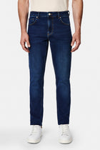 Koyu Mavi  Slim Fit Dar Kesim 5 Cep Pamuklu Denim Pantolon