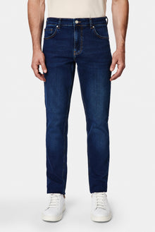 Koyu Mavi  Slim Fit Dar Kesim 5 Cep Pamuklu Denim Pantolon