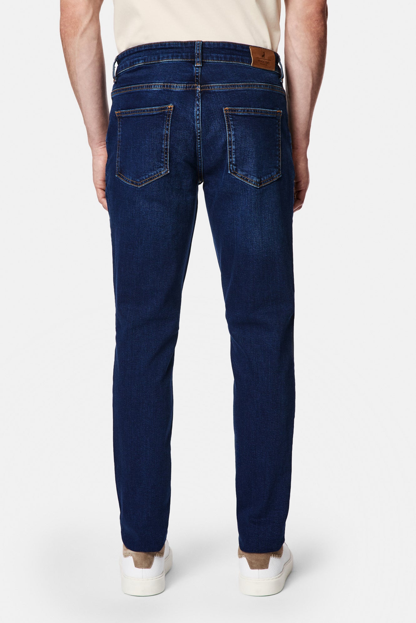 Koyu Mavi  Slim Fit Dar Kesim 5 Cep Pamuklu Denim Pantolon