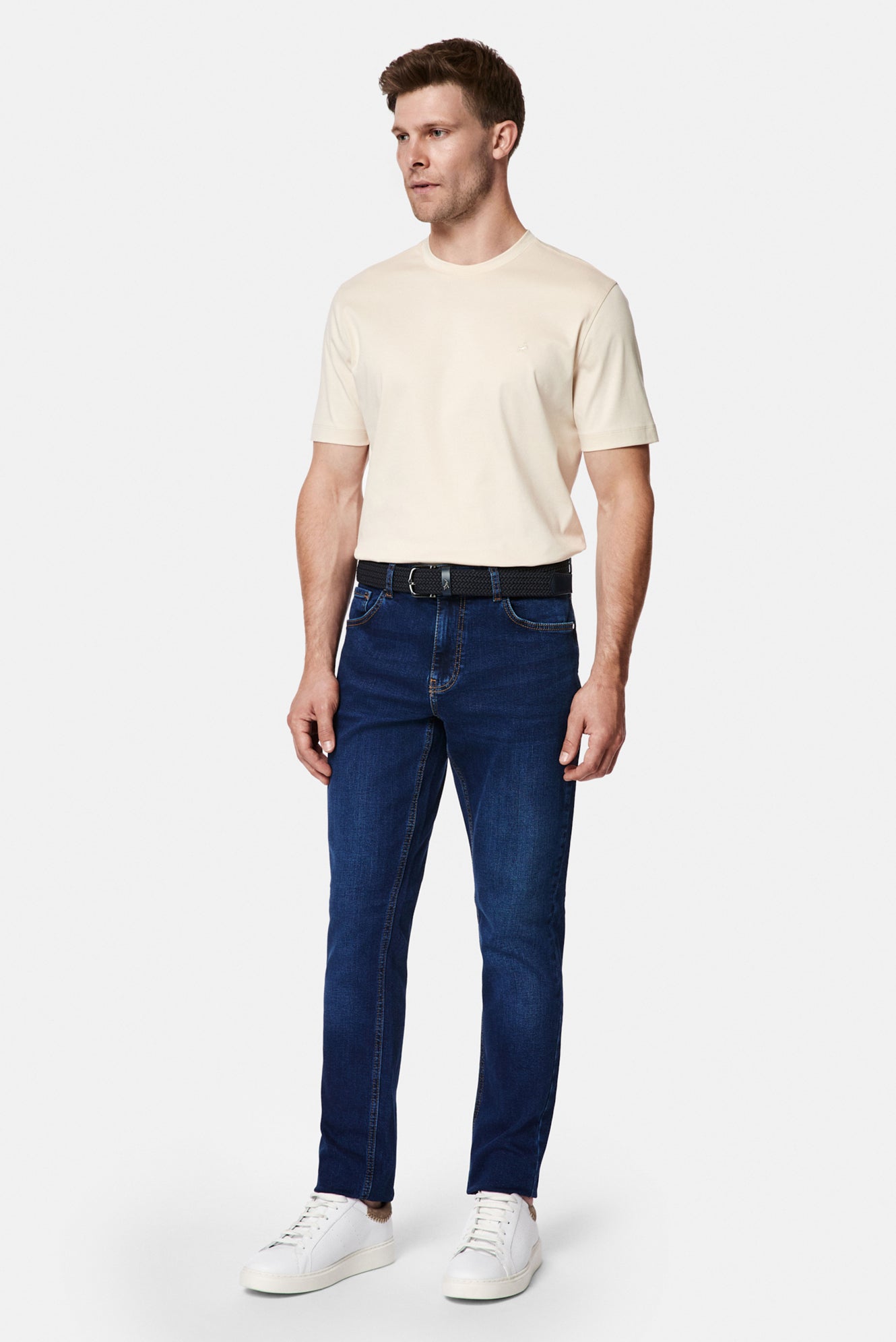 Koyu Mavi  Slim Fit Dar Kesim 5 Cep Pamuklu Denim Pantolon