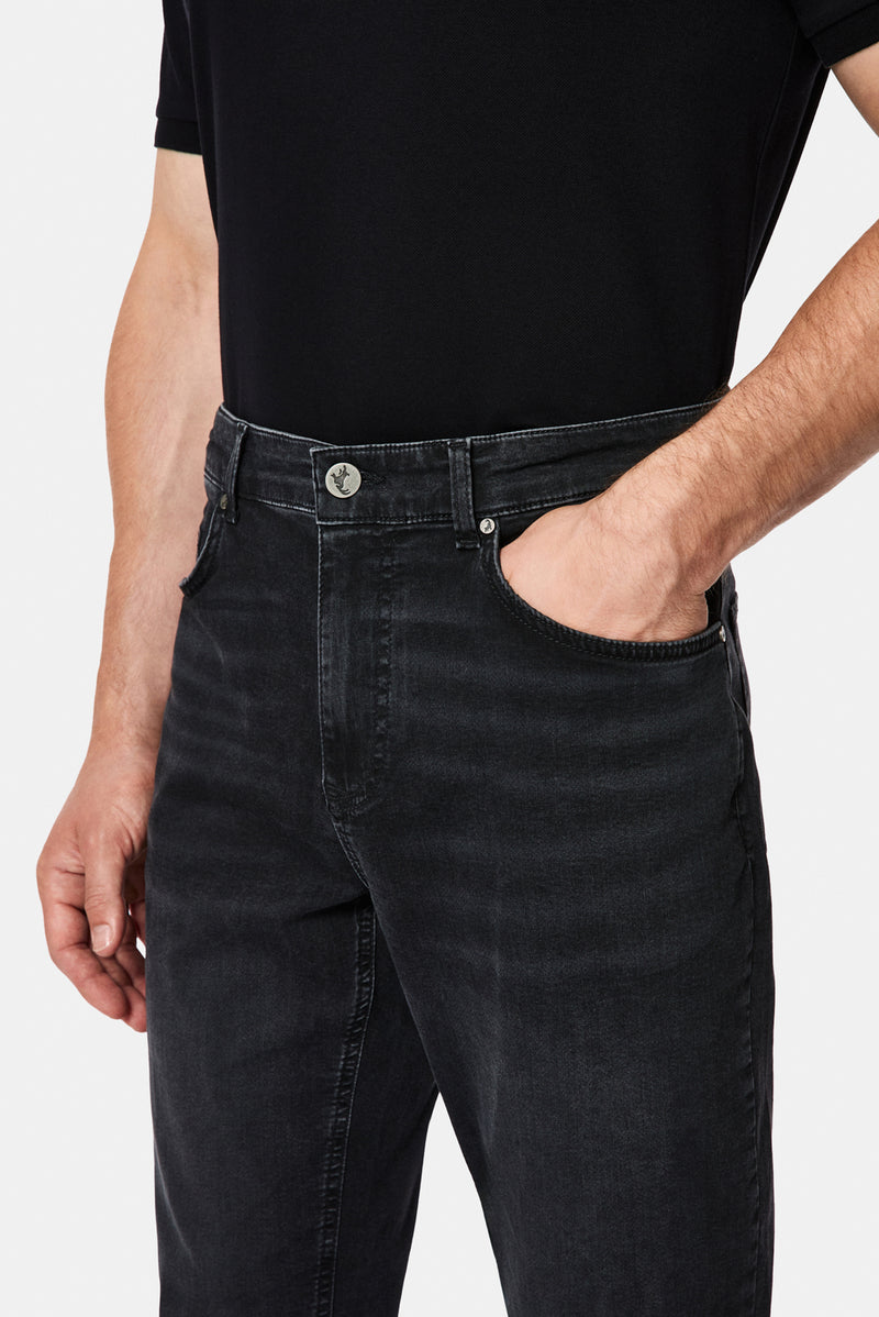 Siyah Relaxed Fit Rahat Kesim 5 Cep Pamuklu Denim Pantolon