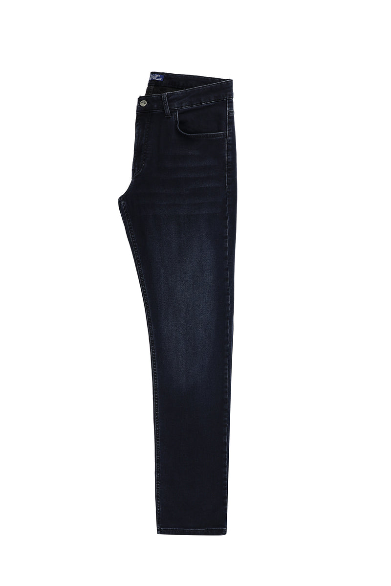 Koyu Lacivert Slim Fit Dar Kesim Likralı Denim Pantolon