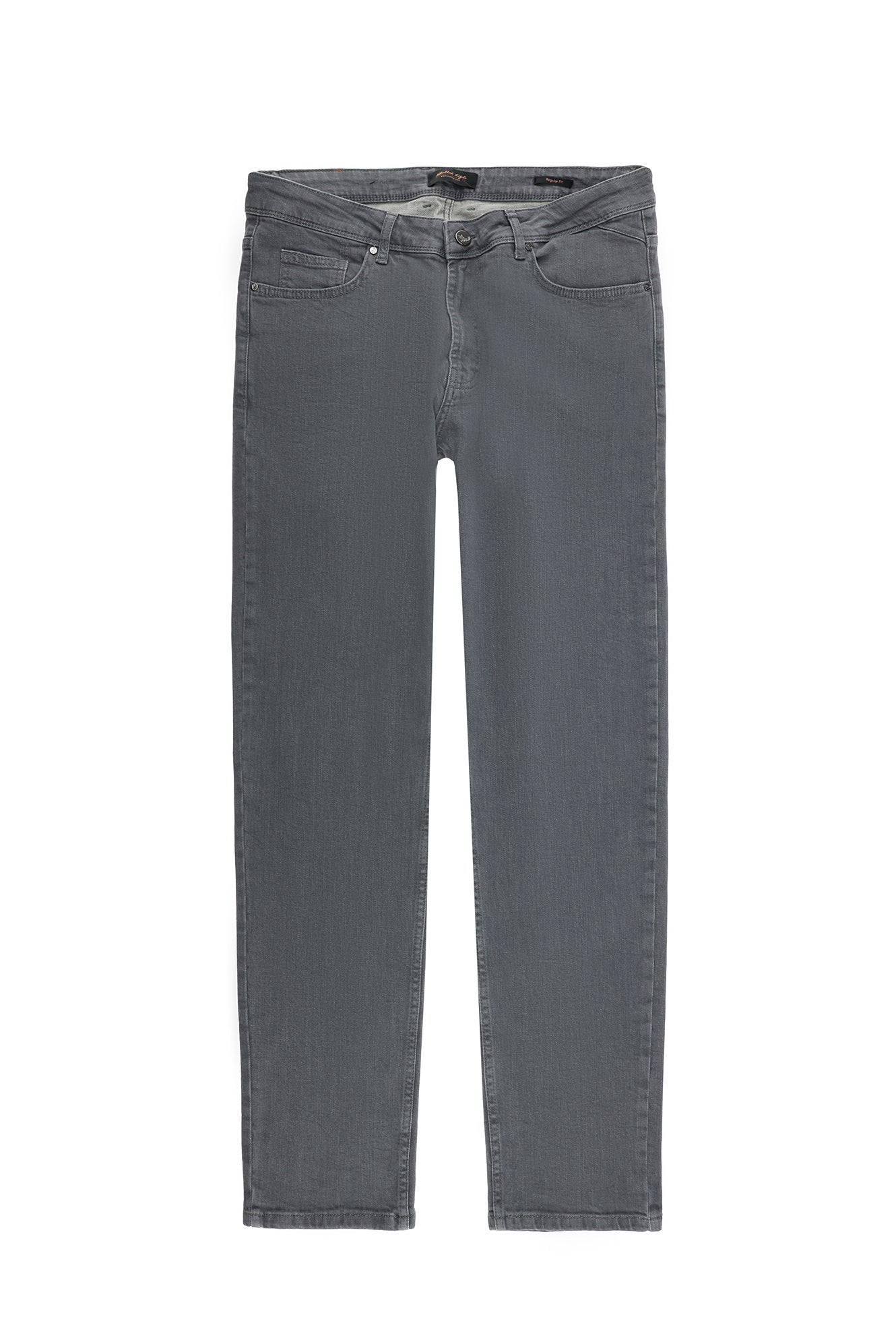 Orta Gri Super Slim Fit Eksra Dar Kesim Likral? Denim Pantolon-Abdullah Ki??l?