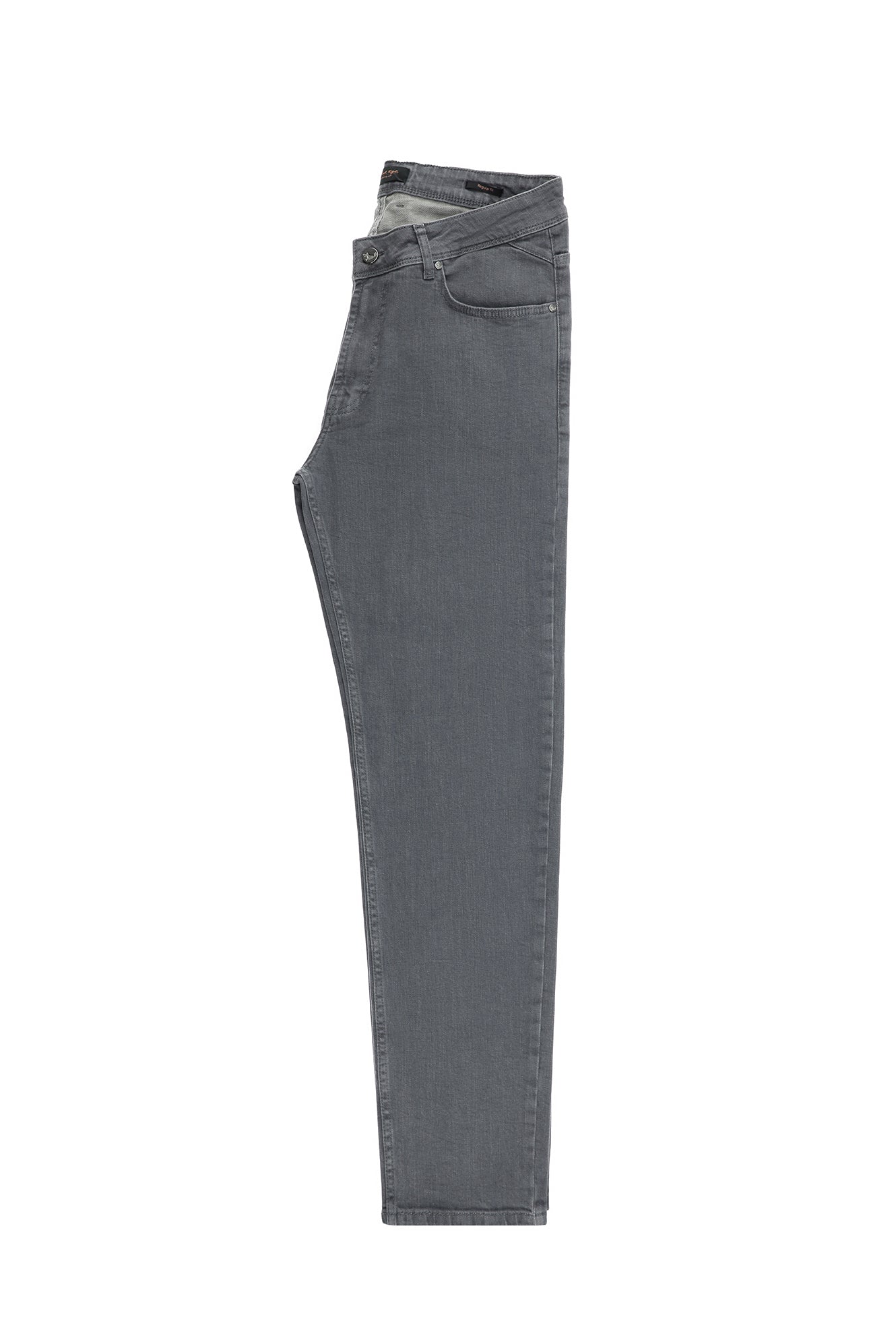 Orta Gri Regular Fit Likralı Denim Pantolon