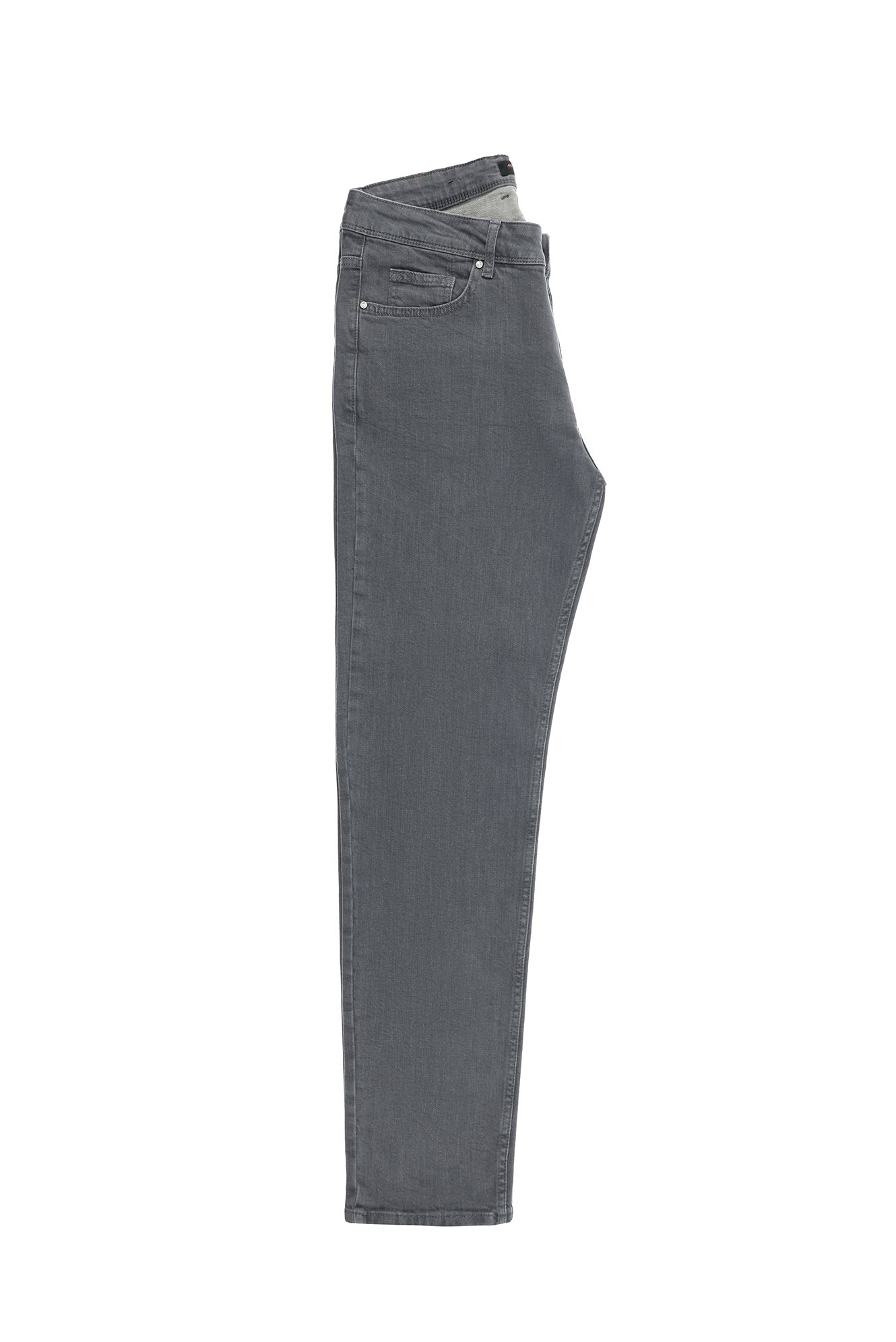 Orta Gri Regular Fit Likralı Denim Pantolon