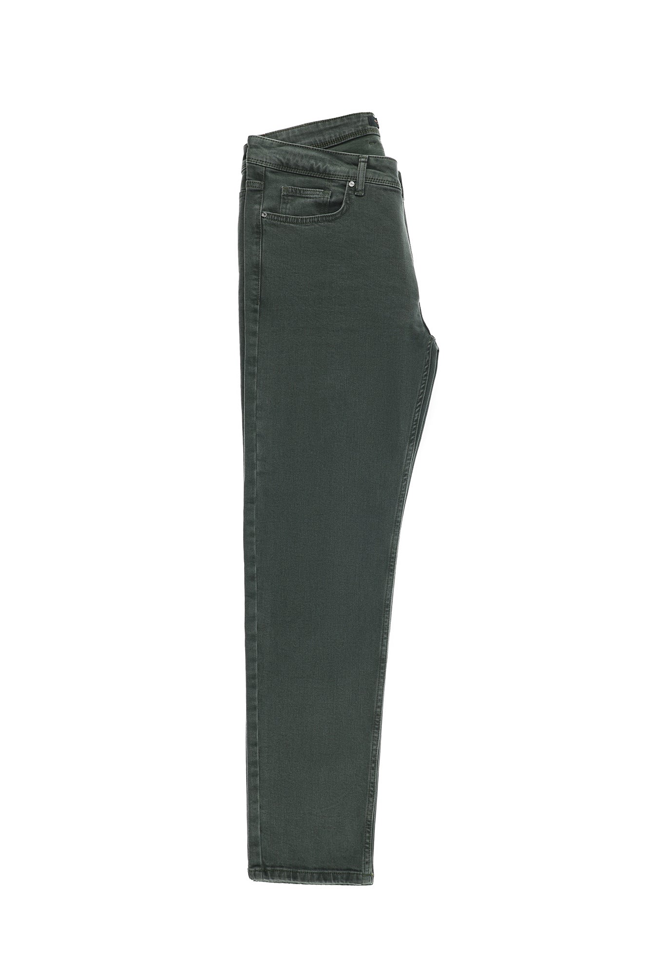 Orta Haki Regular Fit Standart Kesim Likral? Denim Pantolon-Abdullah Ki??l?