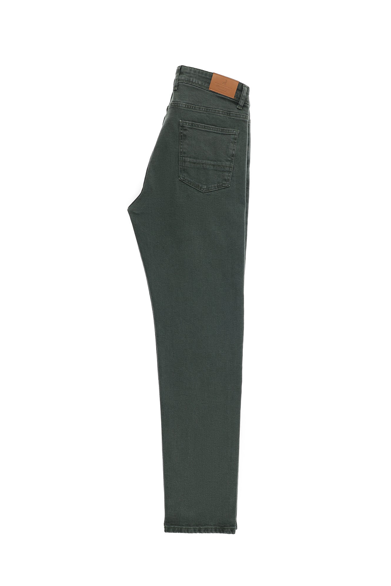 Orta Haki Regular Fit Likralı Denim Pantolon