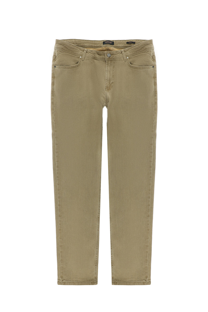 Açık Vizon Super Slim Fit Ekstra Dar Kesim Likralı Denim Pantolon