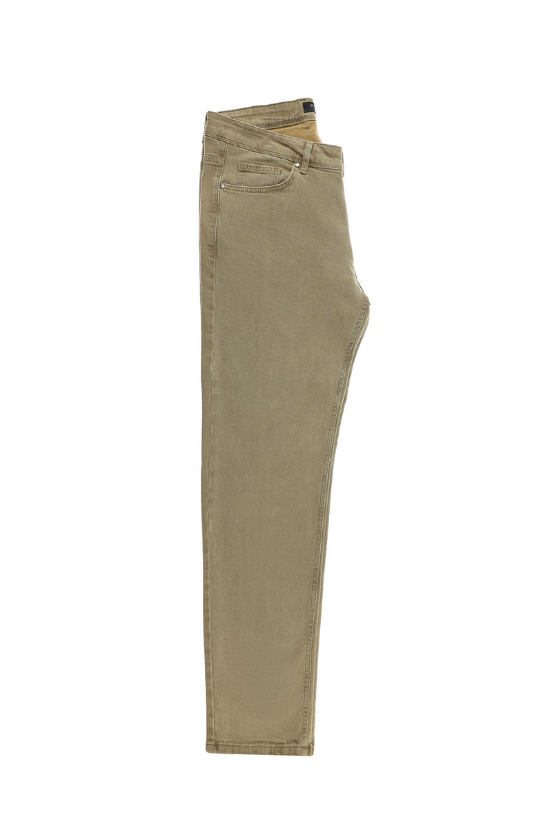 Açık Vizon Super Slim Fit Ekstra Dar Kesim Likralı Denim Pantolon