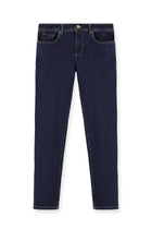 Koyu Lacivert Slim Fit Dar Kesim Likral? Denim Pantolon-Abdullah Ki??l?