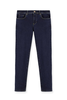 Koyu Lacivert Slim Fit Dar Kesim Likral? Denim Pantolon-Abdullah Ki??l?