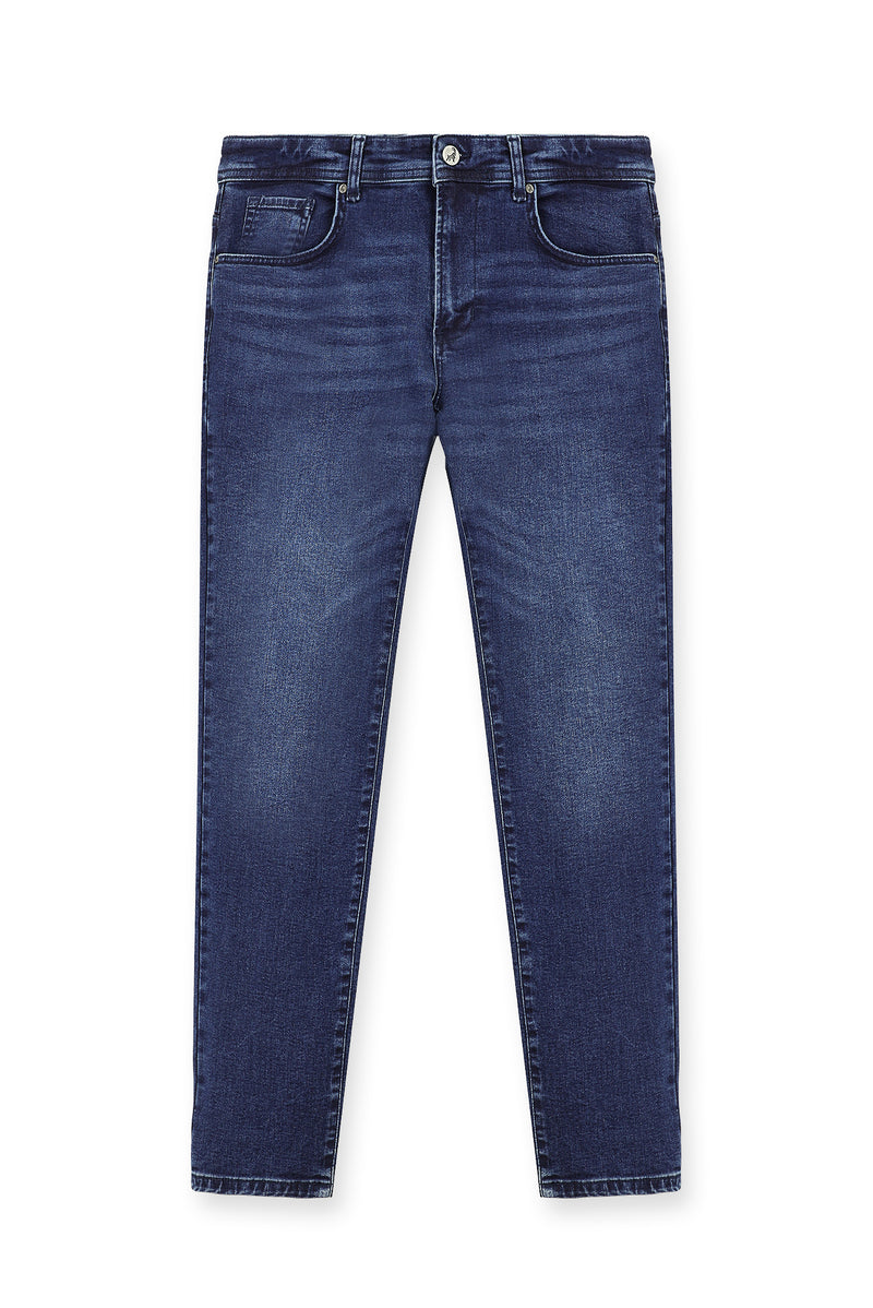 İndigo Regular Fit Likralı Denim Pantolon