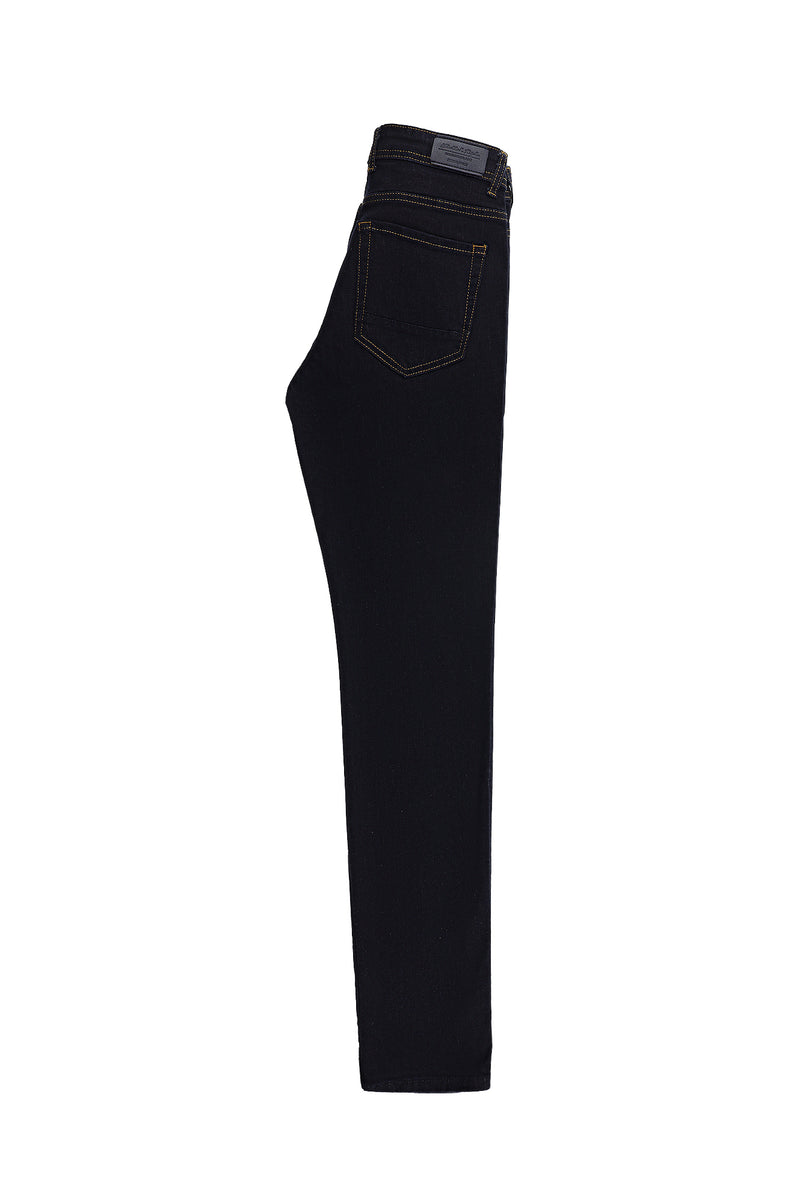 Koyu Lacivert Slim Fit Dar Kesim Likral? Denim Pantolon-Abdullah Ki??l?
