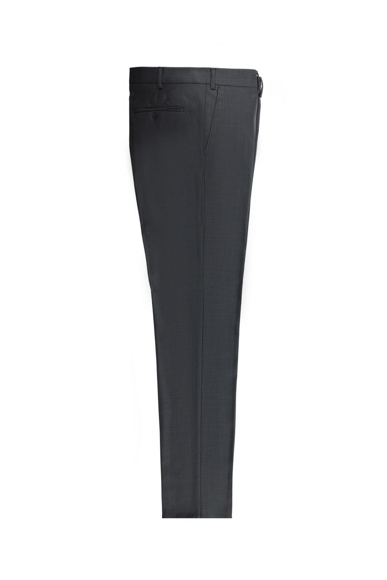 Koyu Antrasit Super Slim Fit Ekstra Dar Kesim Yün Klasik Kumaş Pantolon