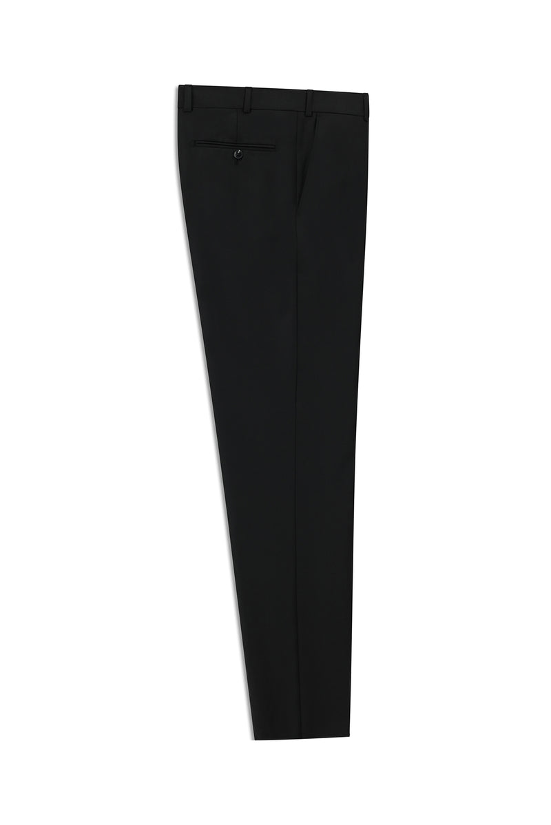 Siyah 7 Drop Slim Fit Dar Kesim Yünlü Klasik Kuma? Pantolon-Abdullah Ki??l?