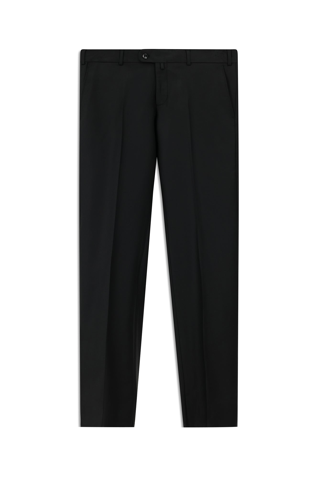 Siyah Slim Fit Dar Kesim Yünlü Klasik Kumaş Pantolon