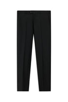 Siyah Slim Fit Dar Kesim Yünlü Klasik Kumaş Pantolon