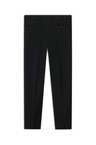 Siyah Slim Fit Dar Kesim Yünlü Klasik Kumaş Pantolon