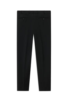 Siyah Slim Fit Dar Kesim Yünlü Klasik Kumaş Pantolon