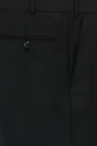 Siyah Slim Fit Dar Kesim Yünlü Klasik Kumaş Pantolon