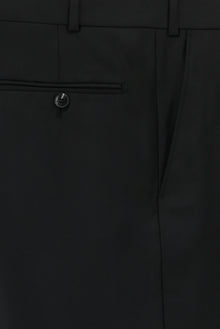 Siyah Slim Fit Dar Kesim Yünlü Klasik Kumaş Pantolon