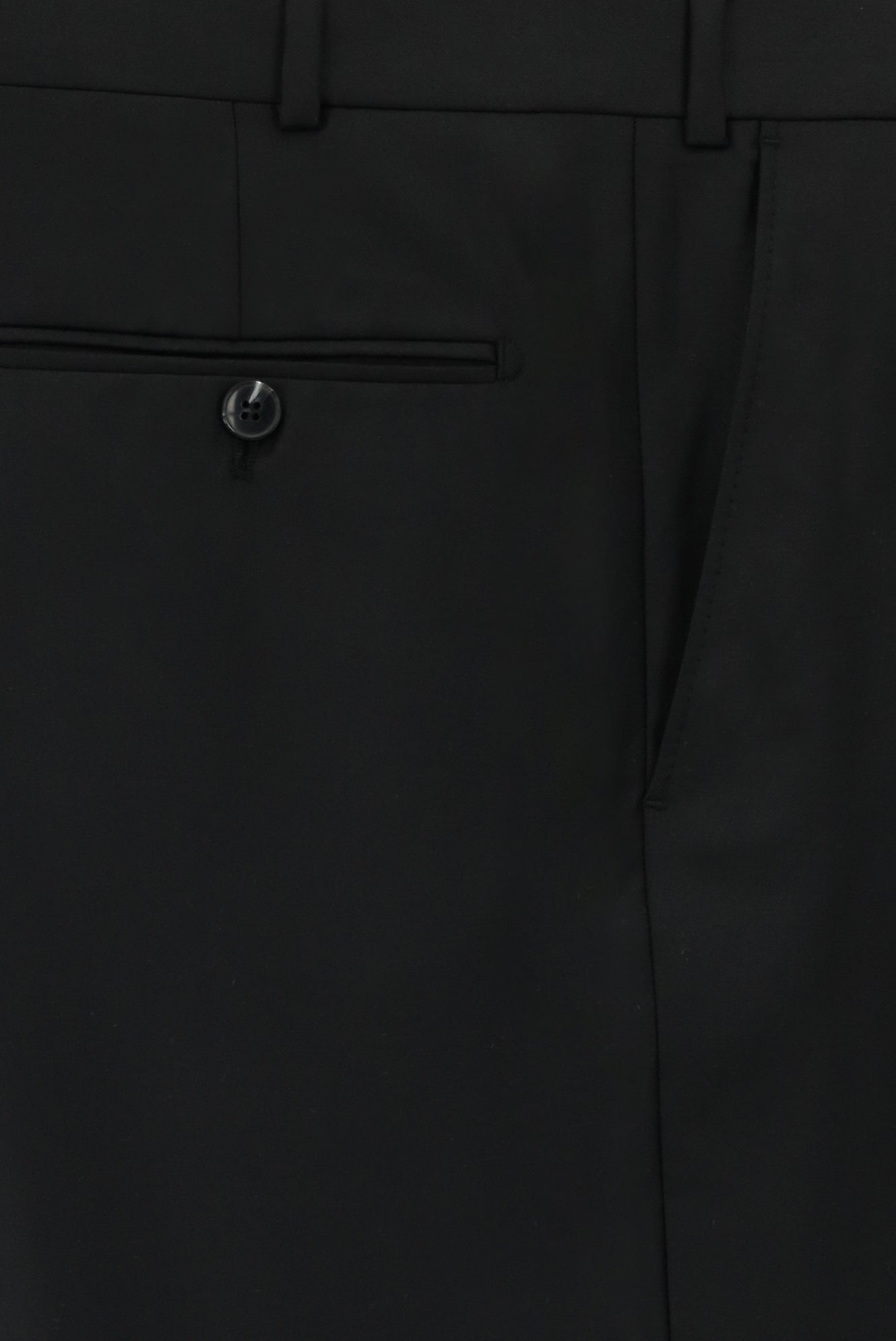 Siyah 7 Drop Slim Fit Dar Kesim Yünlü Klasik Kuma? Pantolon-Abdullah Ki??l?
