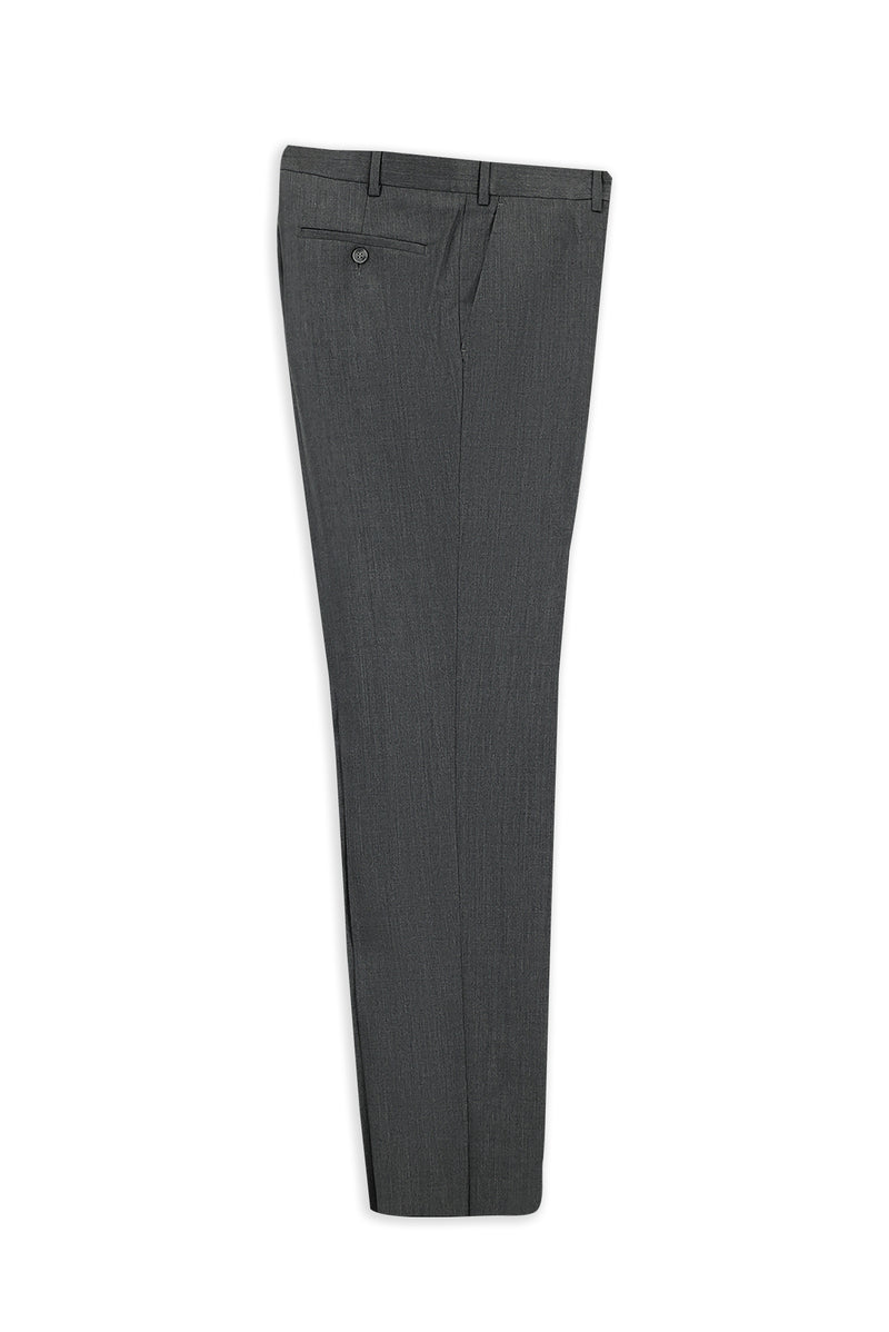 Açık Antrasit 6 Drop Regular Fit Standart Kesim Yünlü Düz Klasik Pantolon
