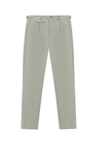 Açık Gri Slim Fit Dar Kesim Likralı Tokalı Klasik Kumaş Pantolon