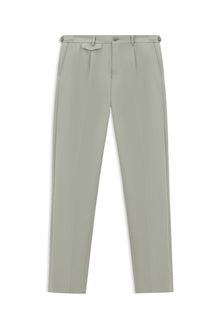 Açık Gri Slim Fit Dar Kesim Likralı Tokalı Klasik Kumaş Pantolon