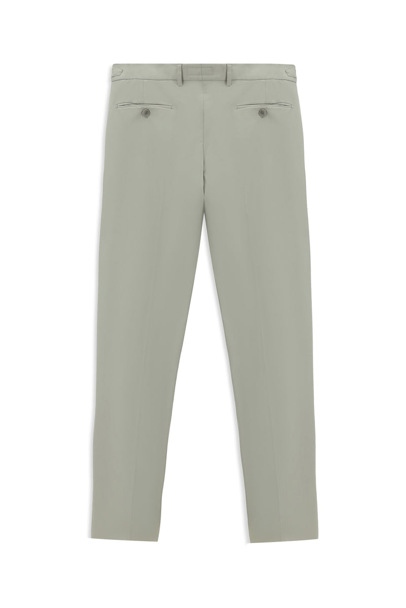 Açık Gri Slim Fit Dar Kesim Likralı Tokalı Klasik Kumaş Pantolon