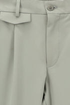 Açık Gri Slim Fit Dar Kesim Likralı Tokalı Klasik Kumaş Pantolon