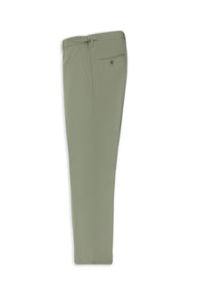 Küf Yeşili 7 Drop Slim Fit Dar Kesim Likralı Tokalı Klasik Kumaş Pantolon