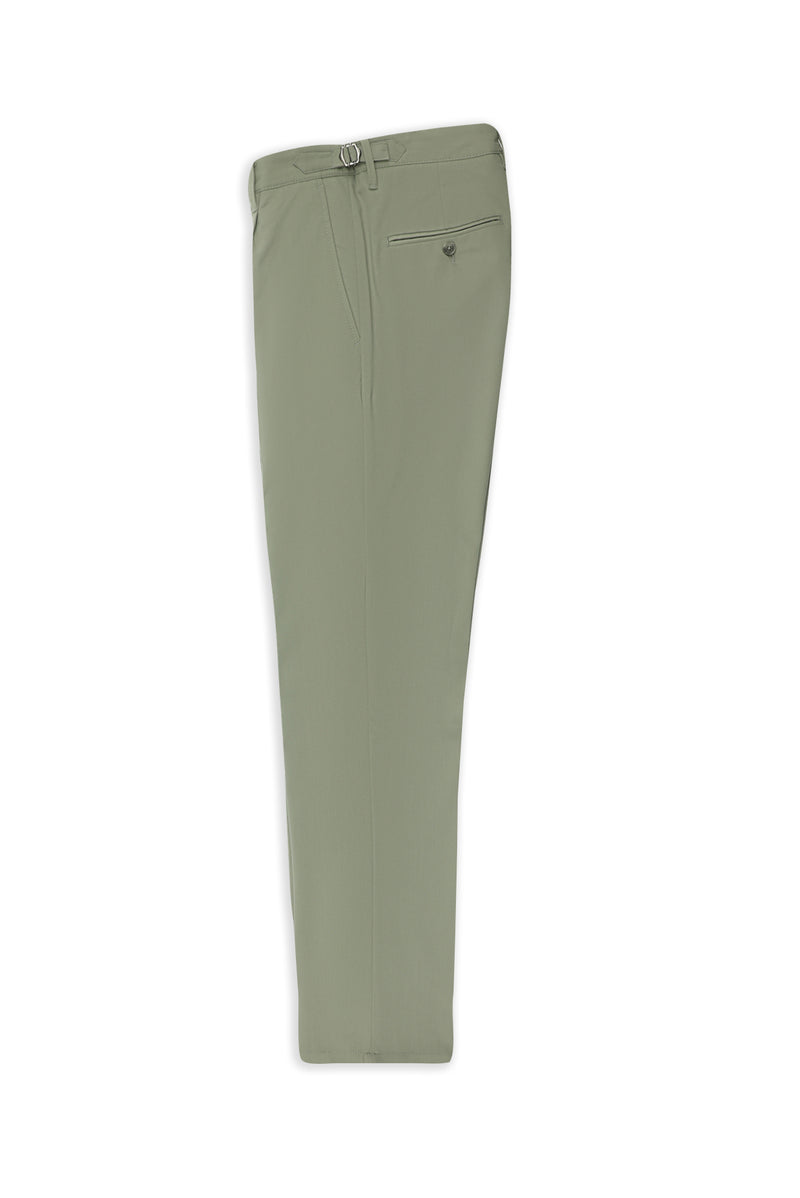 Küf Yeşili Slim Fit Dar Kesim Likralı Tokalı Klasik Kumaş Pantolon