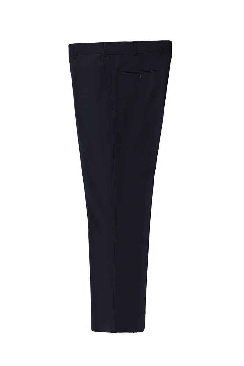 Koyu Lacivert 7 Drop Slim Fit Dar Kesim Yünlü Klasik Kuma? Pantolon-Abdullah Ki??l?