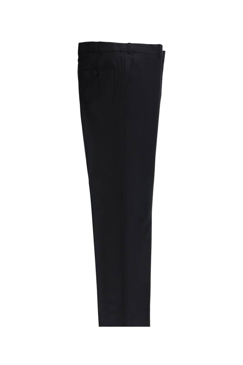 Siyah Lacivert 4 Drop Relaxed Fit Rahat Kesim Yünlü Klasik Kumaş Pantolon