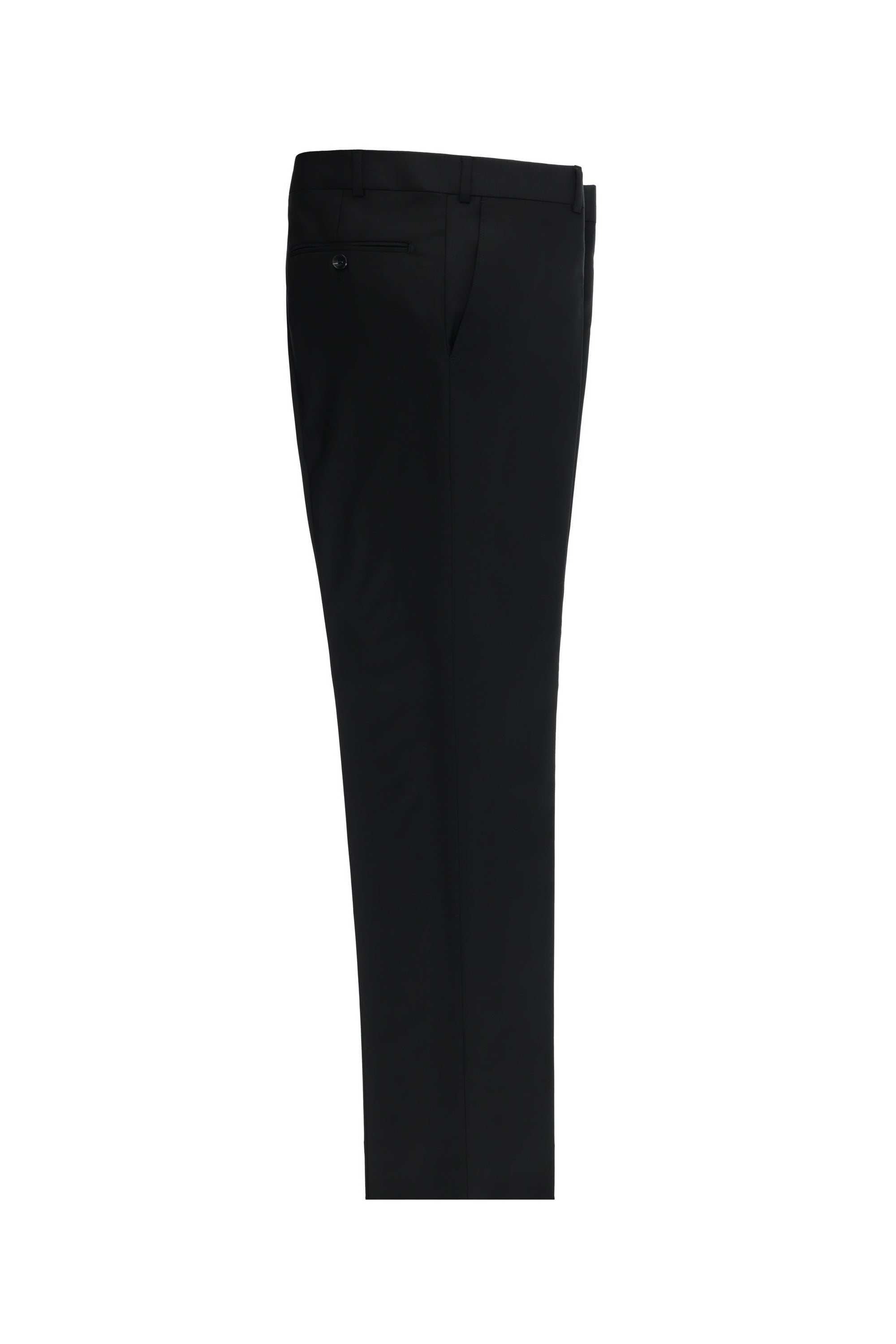 Siyah Slim Fit Dar Kesim Yünlü Klasik Kumaş Pantolon