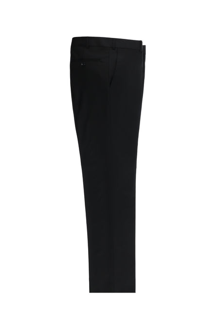 Siyah Slim Fit Dar Kesim Yünlü Klasik Kumaş Pantolon
