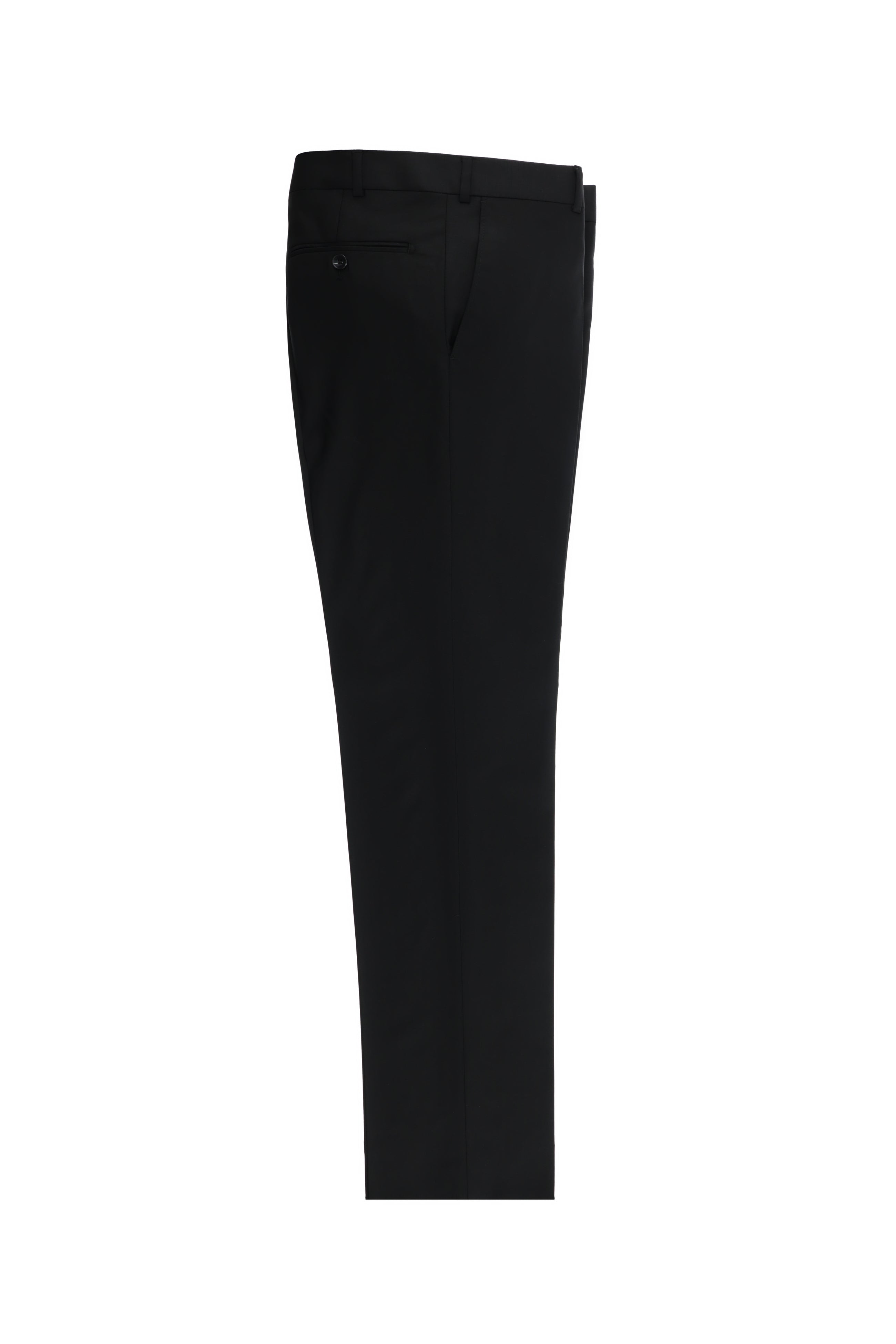 Siyah Regular Fit Yünlü Klasik Kumaş Pantolon