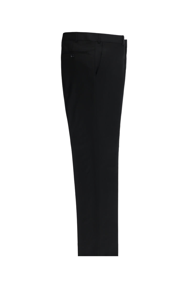 Siyah Regular Fit Yünlü Klasik Kumaş Pantolon