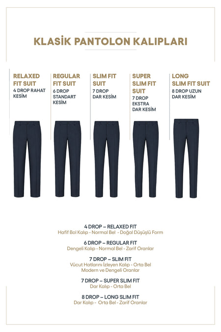 Siyah 6 Drop Regular Fit Standart Kesim Yünlü Klasik Kumaş Pantolon