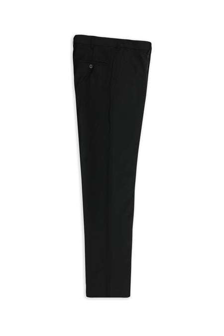 Siyah Regular Fit Yünlü Klasik Kumaş Pantolon